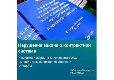 Комиссия Кабардино-Балкарского УФАС выявила нарушение при проведении аукциона