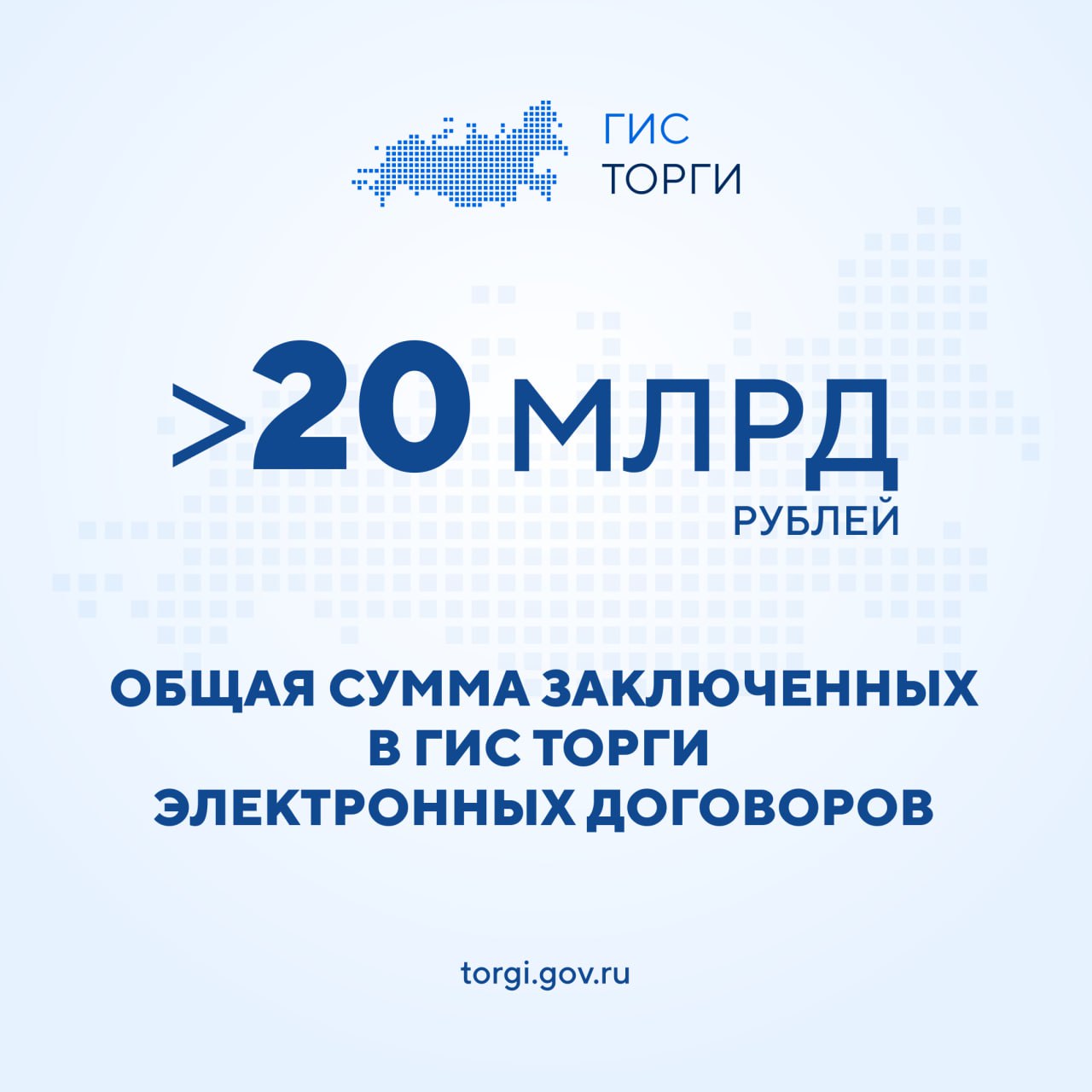  Сумма заключенных в ГИС ТОРГИ ПРОДАЖИ электронных договоров превысила 20 млрд рублей 