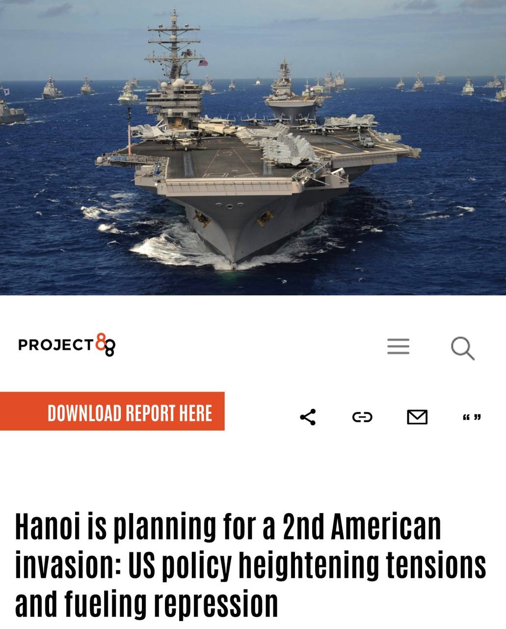 Во Вьетнаме готовятся к «вторжению США» и считают Вашингтон угрозой, - Project88.