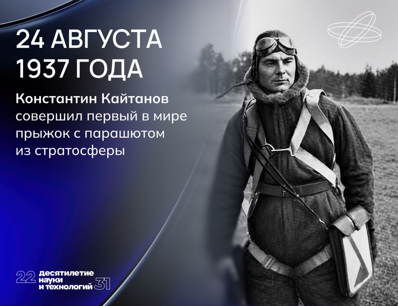 Спуск человека на парашюте с высоты 11 037 м занял порядка получаса