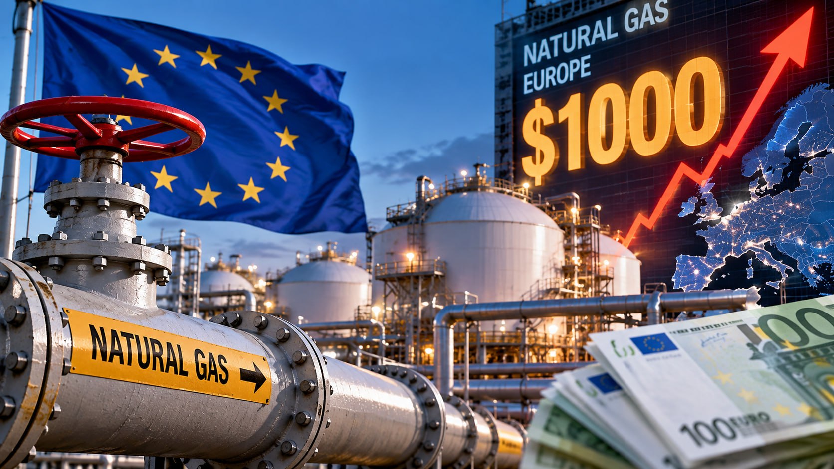Газ в Европе подорожал до максимума почти за четыре года