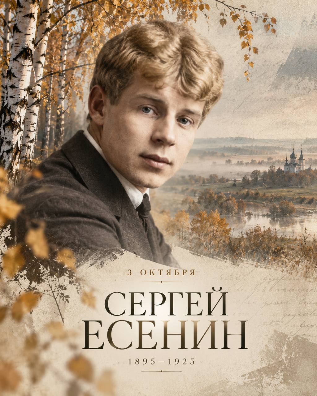  #ВЭтотДень 3 октября 1895 года родился Сергей Александрович Есенин, один из самых известных русских поэтов XX века.